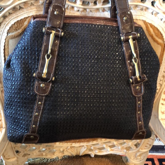 Dark Brown Woven Purse with Beautiful Horse Bit Details - Picture 3 of 6
